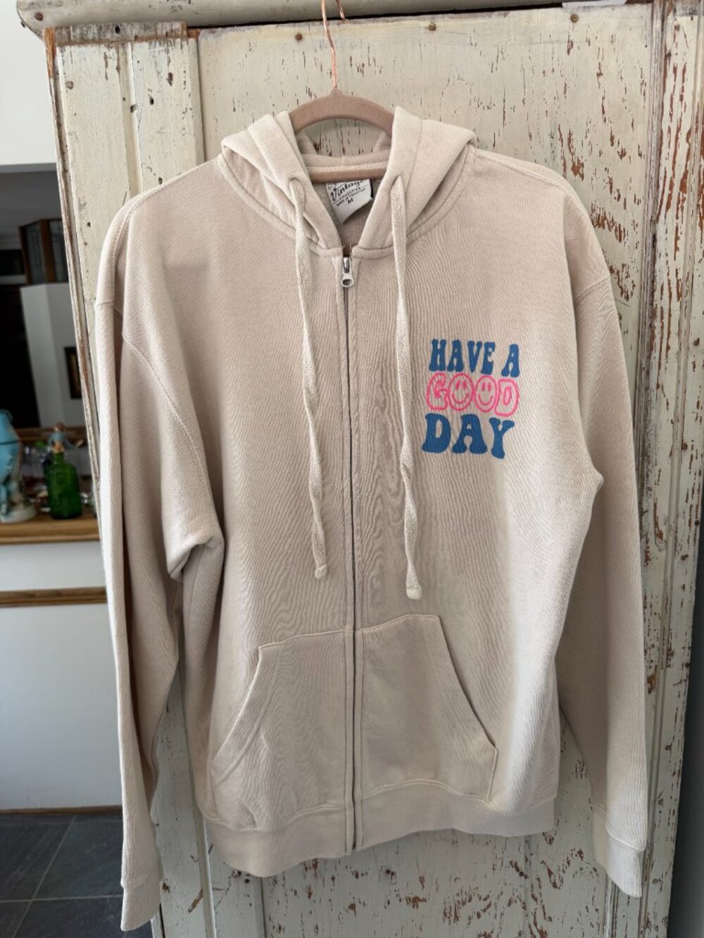 VINTAGE BRAND HAVE A GOOD DAY OVERSIZED ZIP HOODIE - Picture 5 of 8